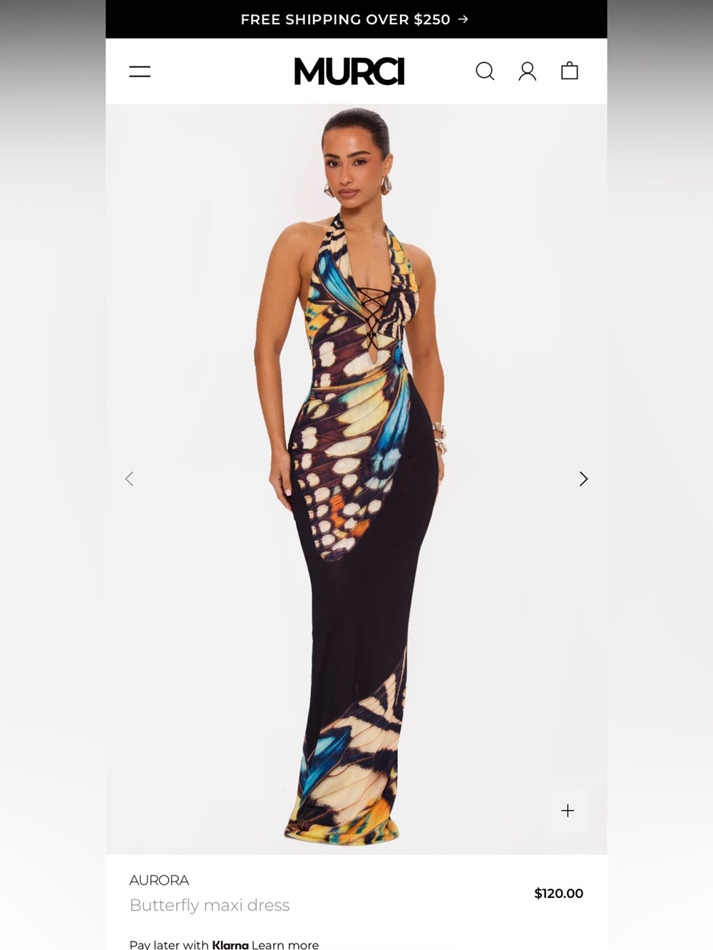 Murci UK Aurora Butterfly Maxi Dress - Black & Multicolor